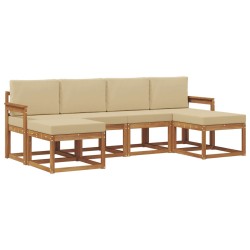Ensemble de canapés d'extérieur 6 pcs Naturel et Beige 527270527270