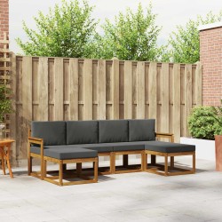 Ensemble de canapés d'extérieur 6 pcs Naturel et Anthracite 527271527271