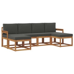Ensemble de canapés d'extérieur 6 pcs Naturel et Anthracite 527271527271