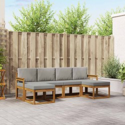 Ensemble de canapés d'extérieur 6 pcs Gris Naturel et Clair 527272527272