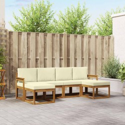 Ensemble de canapés d'extérieur 6 pcs Naturel et Crème 527273527273