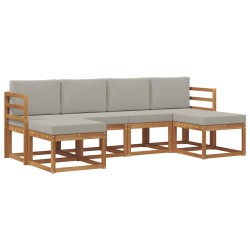 Ensemble de canapés d'extérieur 6 pcs Gris Naturel et Clair 527275527275