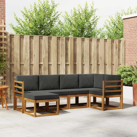 Ensemble de canapés d'extérieur 6 pcs Naturel et Anthracite 527277527277