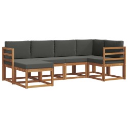 Ensemble de canapés d'extérieur 6 pcs Naturel et Anthracite 527277527277