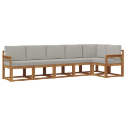 Ensemble de canapés d'extérieur 6 pcs Gris Naturel et Clair 527278527278