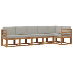 Ensemble de canapés d'extérieur 6 pcs Gris Naturel et Clair 527285527285