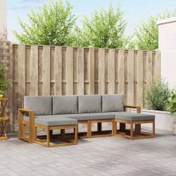 Ensemble de canapés d'extérieur 6 pcs Gris Naturel et Clair 527290527290