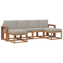Ensemble de canapés d'extérieur 6 pcs Gris Naturel et Clair 527290527290