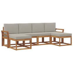 Ensemble de canapés d'extérieur 6 pcs Gris Naturel et Clair 527292527292