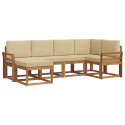Ensemble de canapés d'extérieur 6 pcs Naturel et Beige 527297527297