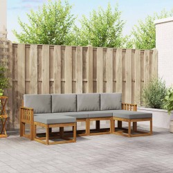 Ensemble de canapés d'extérieur 6 pcs Gris Naturel et Clair 527305527305