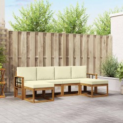 Ensemble de canapés d'extérieur 6 pcs Naturel et Crème 527306527306