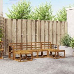 Ensemble de canapés d'extérieur 6 pcs Naturel Bois d'ingénierie 527307527307