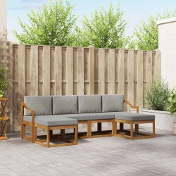 Ensemble de canapés d'extérieur 6 pcs Gris Naturel et Clair 527308527308