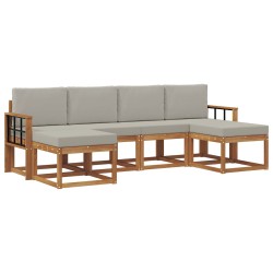 Ensemble de canapés d'extérieur 6 pcs Gris Naturel et Clair 527311527311