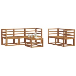 Ensemble de canapés d'extérieur 6 pcs Naturel 527312527312