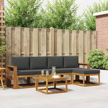 Ensemble de canapés d'extérieur 6 pcs Naturel et Anthracite 527321527321