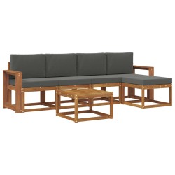 Ensemble de canapés d'extérieur 6 pcs Naturel et Anthracite 527321527321