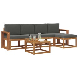 Ensemble de canapés d'extérieur 6 pcs Naturel et Anthracite 527321527321
