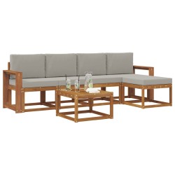 Ensemble de canapés d'extérieur 6 pcs Gris Naturel et Clair 527322527322