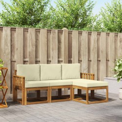 Ensemble de canapés d'extérieur 4 pcs Naturel et Crème 527323527323