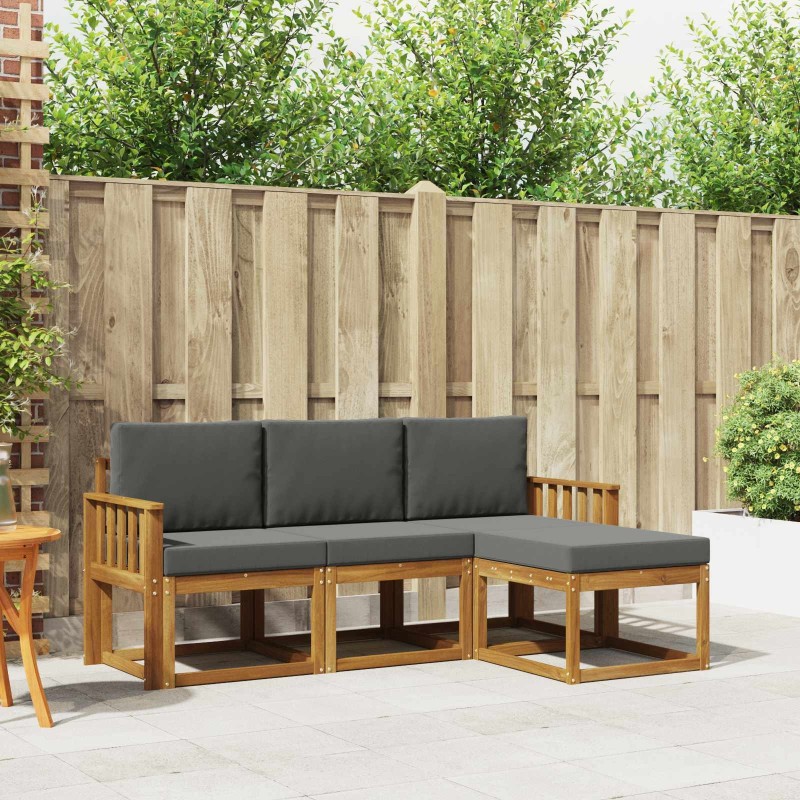 Ensemble de canapés d'extérieur 4 pcs Naturel et Anthracite 527324527324