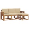 Ensemble de canapés d'extérieur 4 pcs Naturel et Beige 527326527326
