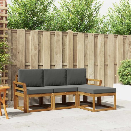 Ensemble de canapés d'extérieur 4 pcs Naturel et Anthracite 527331527331