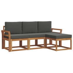 Ensemble de canapés d'extérieur 4 pcs Naturel et Anthracite 527331527331