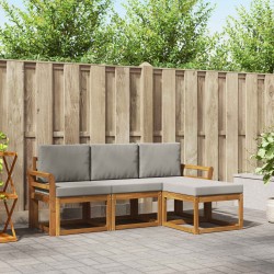 Ensemble de canapés d'extérieur 4 pcs Gris Naturel et Clair 527332527332