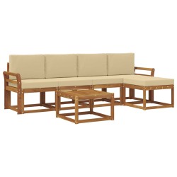Ensemble de canapés d'extérieur 6 pcs Naturel et Beige 527336527336