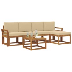 Ensemble de canapés d'extérieur 6 pcs Naturel et Beige 527336527336