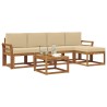 Ensemble de canapés d'extérieur 6 pcs Naturel et Beige 527336527336