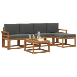 Ensemble de canapés d'extérieur 6 pcs Naturel et Anthracite 527338527338