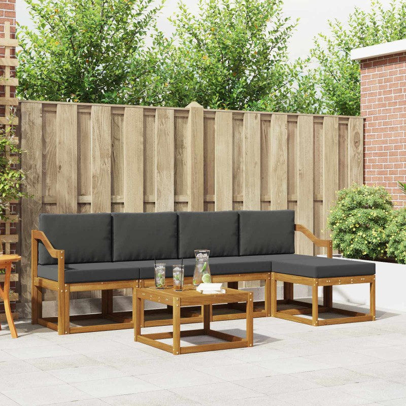 Ensemble de canapés d'extérieur 6 pcs Naturel et Anthracite 527339527339