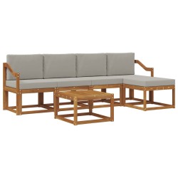 Ensemble de canapés d'extérieur 6 pcs Gris Naturel et Clair 527341527341