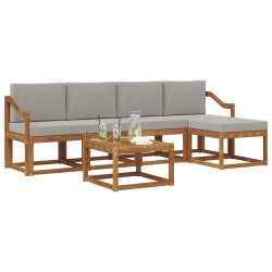 Ensemble de canapés d'extérieur 6 pcs Gris Naturel et Clair 527341527341