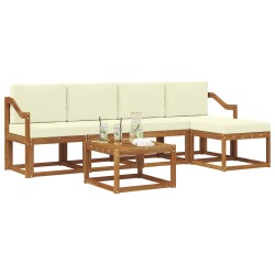 Ensemble de canapés d'extérieur 6 pcs Naturel et Crème 527342527342