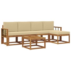 Ensemble de canapés d'extérieur 6 pcs Naturel et Beige 527344527344