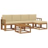 Ensemble de canapés d'extérieur 6 pcs Naturel et Beige 527344527344