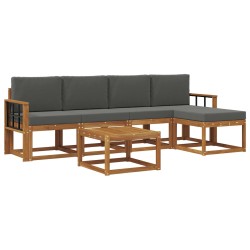 Ensemble de canapés d'extérieur 6 pcs Naturel et Anthracite 527345527345