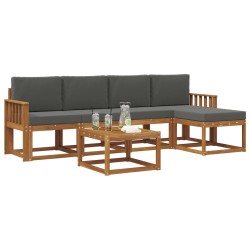 Ensemble de canapés d'extérieur 6 pcs Naturel et Anthracite 527346527346