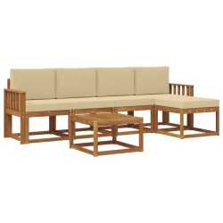 Ensemble de canapés d'extérieur 6 pcs Naturel et Beige 527349527349
