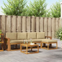 Ensemble de canapés d'extérieur 6 pcs Naturel et Beige 527353527353