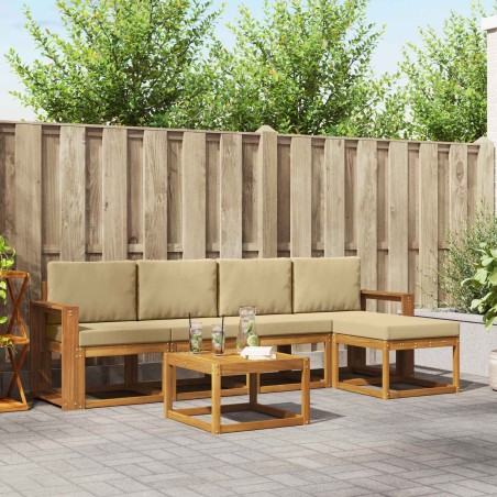 Ensemble de canapés d'extérieur 6 pcs Naturel et Beige 527353527353