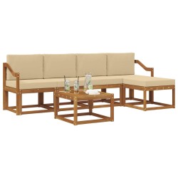Ensemble de canapés d'extérieur 6 pcs Naturel et Beige 527357527357