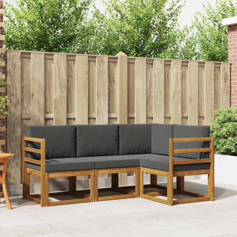 Ensemble de canapés d'extérieur 4 pcs Naturel et Anthracite 527358527358