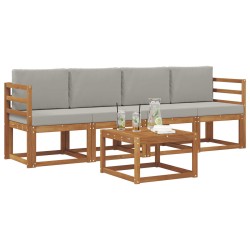 Ensemble de canapés d'extérieur 5 pcs Gris Naturel et Clair 527361527361