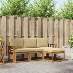 Ensemble de canapés d'extérieur 4 pcs Naturel et Beige 527363527363