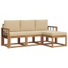 Ensemble de canapés d'extérieur 4 pcs Naturel et Beige 527363527363